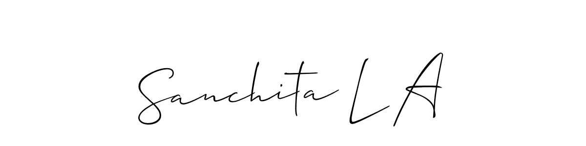 Also we have Sanchita L A name is the best signature style. Create professional handwritten signature collection using Allison_Script autograph style. Sanchita L A signature style 2 images and pictures png