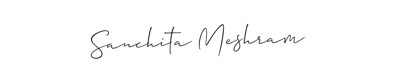 Allison_Script is a professional signature style that is perfect for those who want to add a touch of class to their signature. It is also a great choice for those who want to make their signature more unique. Get Sanchita Meshram name to fancy signature for free. Sanchita Meshram signature style 2 images and pictures png