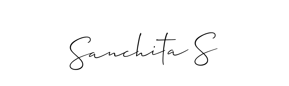 Make a beautiful signature design for name Sanchita S. With this signature (Allison_Script) style, you can create a handwritten signature for free. Sanchita S signature style 2 images and pictures png