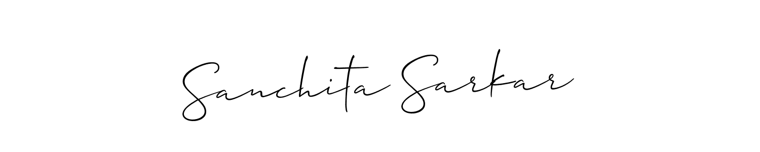 Use a signature maker to create a handwritten signature online. With this signature software, you can design (Allison_Script) your own signature for name Sanchita Sarkar. Sanchita Sarkar signature style 2 images and pictures png