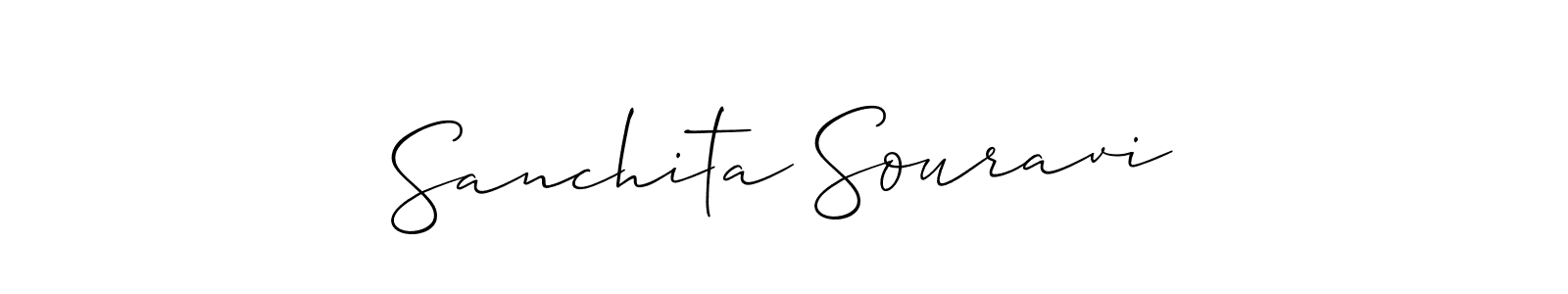 Make a beautiful signature design for name Sanchita Souravi. With this signature (Allison_Script) style, you can create a handwritten signature for free. Sanchita Souravi signature style 2 images and pictures png