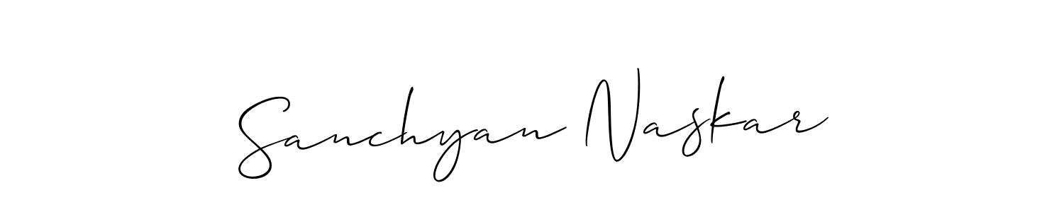 The best way (Allison_Script) to make a short signature is to pick only two or three words in your name. The name Sanchyan Naskar include a total of six letters. For converting this name. Sanchyan Naskar signature style 2 images and pictures png