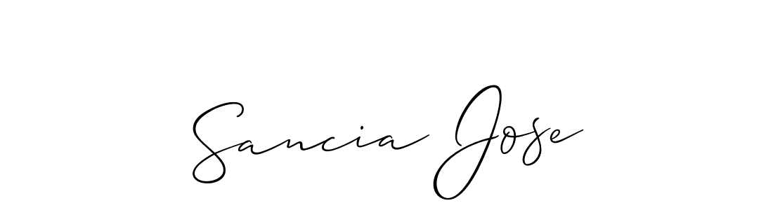 Create a beautiful signature design for name Sancia Jose. With this signature (Allison_Script) fonts, you can make a handwritten signature for free. Sancia Jose signature style 2 images and pictures png