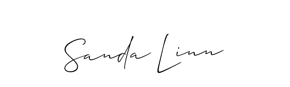 The best way (Allison_Script) to make a short signature is to pick only two or three words in your name. The name Sanda Linn include a total of six letters. For converting this name. Sanda Linn signature style 2 images and pictures png