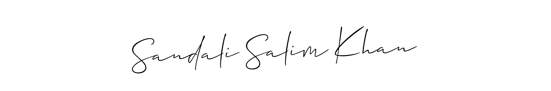 Make a beautiful signature design for name Sandali Salim Khan. With this signature (Allison_Script) style, you can create a handwritten signature for free. Sandali Salim Khan signature style 2 images and pictures png