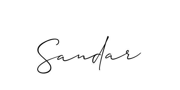 Create a beautiful signature design for name Sandar. With this signature (Allison_Script) fonts, you can make a handwritten signature for free. Sandar signature style 2 images and pictures png