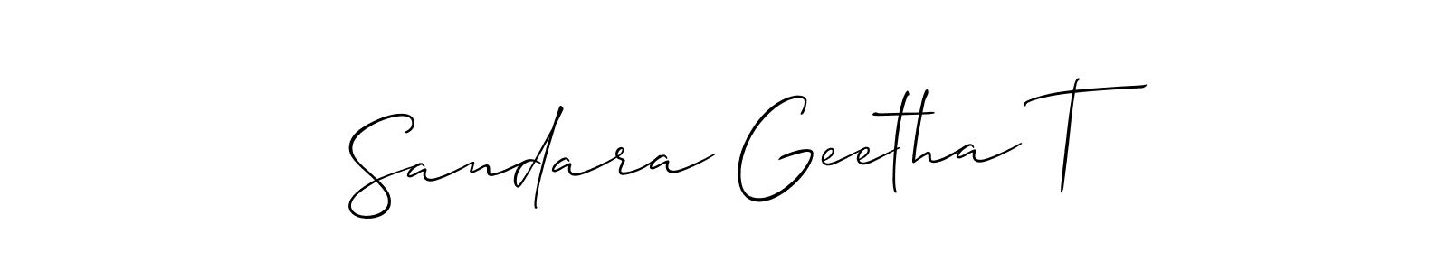 How to Draw Sandara Geetha T signature style? Allison_Script is a latest design signature styles for name Sandara Geetha T. Sandara Geetha T signature style 2 images and pictures png