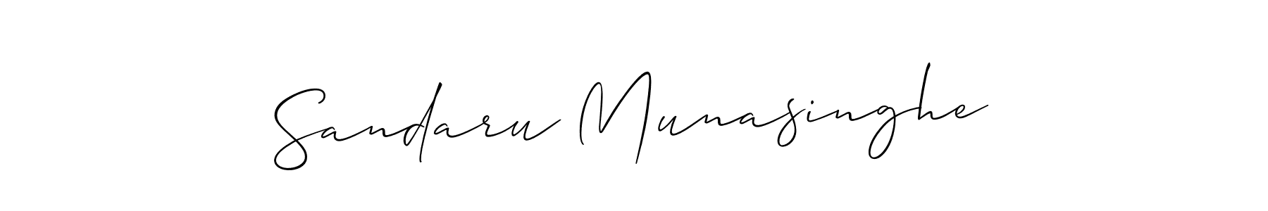 Create a beautiful signature design for name Sandaru Munasinghe. With this signature (Allison_Script) fonts, you can make a handwritten signature for free. Sandaru Munasinghe signature style 2 images and pictures png