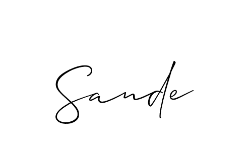 It looks lik you need a new signature style for name Sande. Design unique handwritten (Allison_Script) signature with our free signature maker in just a few clicks. Sande signature style 2 images and pictures png
