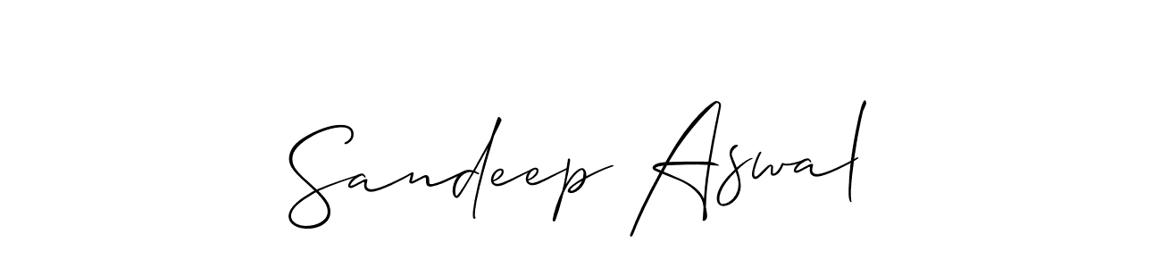 Use a signature maker to create a handwritten signature online. With this signature software, you can design (Allison_Script) your own signature for name Sandeep Aswal. Sandeep Aswal signature style 2 images and pictures png