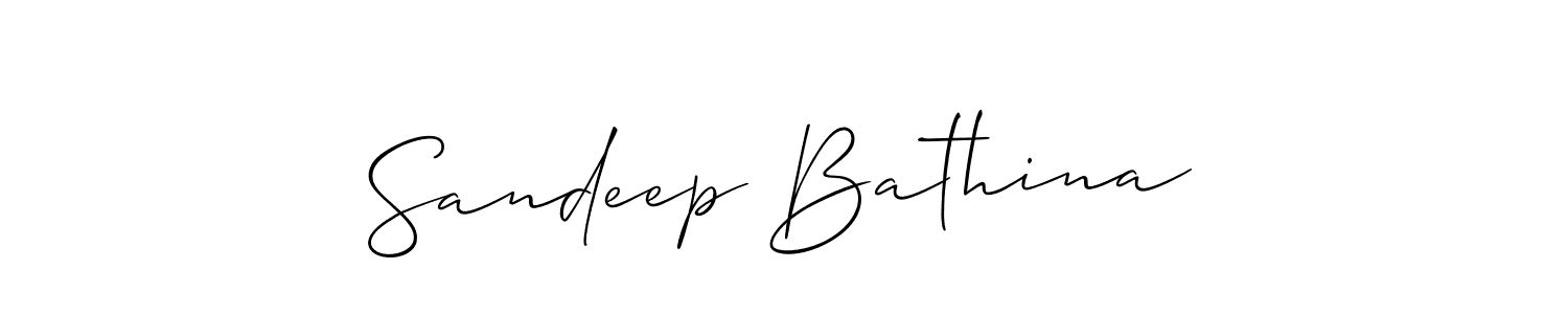 How to make Sandeep Bathina name signature. Use Allison_Script style for creating short signs online. This is the latest handwritten sign. Sandeep Bathina signature style 2 images and pictures png