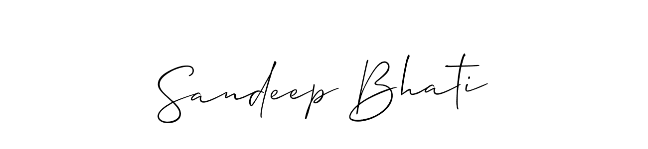 Make a beautiful signature design for name Sandeep Bhati. With this signature (Allison_Script) style, you can create a handwritten signature for free. Sandeep Bhati signature style 2 images and pictures png