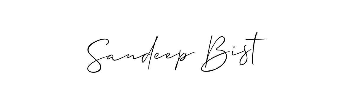 Create a beautiful signature design for name Sandeep Bist. With this signature (Allison_Script) fonts, you can make a handwritten signature for free. Sandeep Bist signature style 2 images and pictures png