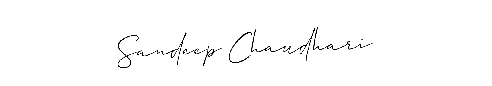 Use a signature maker to create a handwritten signature online. With this signature software, you can design (Allison_Script) your own signature for name Sandeep Chaudhari. Sandeep Chaudhari signature style 2 images and pictures png