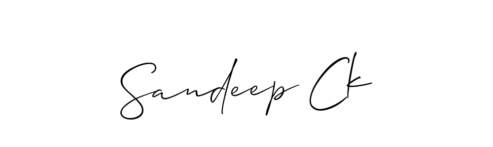 How to make Sandeep Ck name signature. Use Allison_Script style for creating short signs online. This is the latest handwritten sign. Sandeep Ck signature style 2 images and pictures png