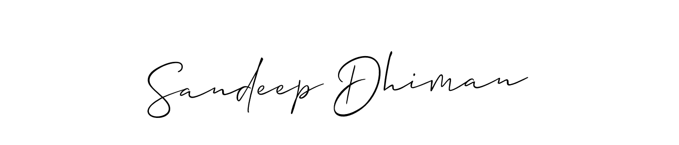 Use a signature maker to create a handwritten signature online. With this signature software, you can design (Allison_Script) your own signature for name Sandeep Dhiman. Sandeep Dhiman signature style 2 images and pictures png