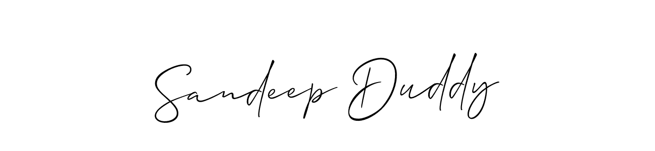 Sandeep Duddy stylish signature style. Best Handwritten Sign (Allison_Script) for my name. Handwritten Signature Collection Ideas for my name Sandeep Duddy. Sandeep Duddy signature style 2 images and pictures png