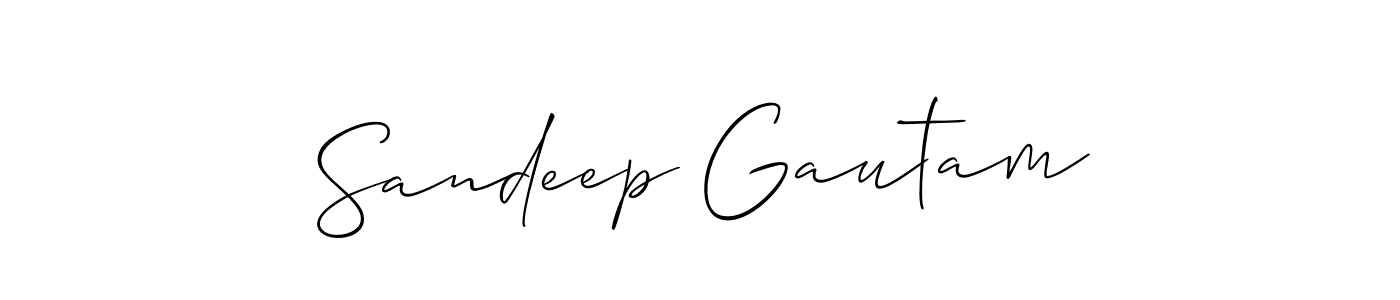 How to make Sandeep Gautam name signature. Use Allison_Script style for creating short signs online. This is the latest handwritten sign. Sandeep Gautam signature style 2 images and pictures png