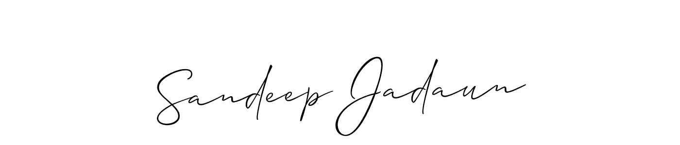 Design your own signature with our free online signature maker. With this signature software, you can create a handwritten (Allison_Script) signature for name Sandeep Jadaun. Sandeep Jadaun signature style 2 images and pictures png