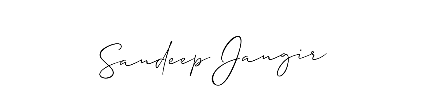 The best way (Allison_Script) to make a short signature is to pick only two or three words in your name. The name Sandeep Jangir include a total of six letters. For converting this name. Sandeep Jangir signature style 2 images and pictures png