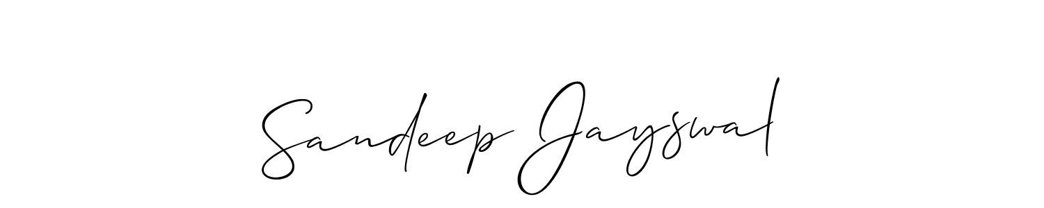 How to make Sandeep Jayswal signature? Allison_Script is a professional autograph style. Create handwritten signature for Sandeep Jayswal name. Sandeep Jayswal signature style 2 images and pictures png