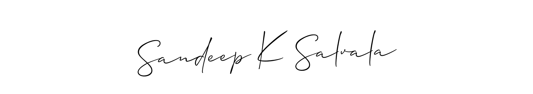 How to Draw Sandeep K Salvala signature style? Allison_Script is a latest design signature styles for name Sandeep K Salvala. Sandeep K Salvala signature style 2 images and pictures png