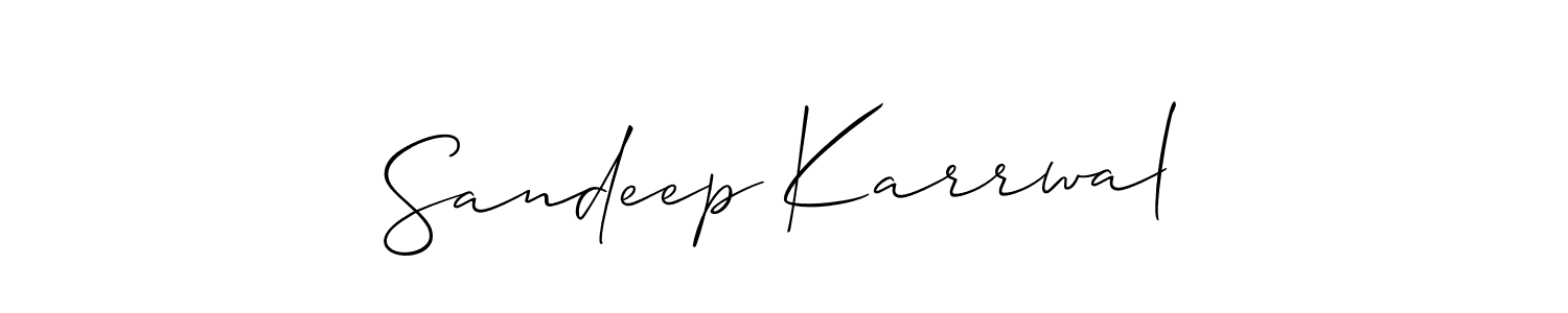It looks lik you need a new signature style for name Sandeep Karrwal. Design unique handwritten (Allison_Script) signature with our free signature maker in just a few clicks. Sandeep Karrwal signature style 2 images and pictures png