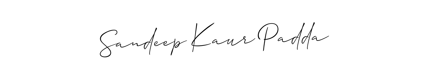 Allison_Script is a professional signature style that is perfect for those who want to add a touch of class to their signature. It is also a great choice for those who want to make their signature more unique. Get Sandeep Kaur Padda name to fancy signature for free. Sandeep Kaur Padda signature style 2 images and pictures png