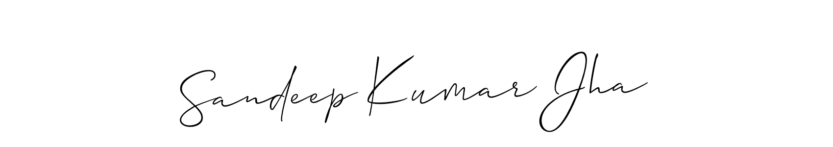 How to make Sandeep Kumar Jha name signature. Use Allison_Script style for creating short signs online. This is the latest handwritten sign. Sandeep Kumar Jha signature style 2 images and pictures png