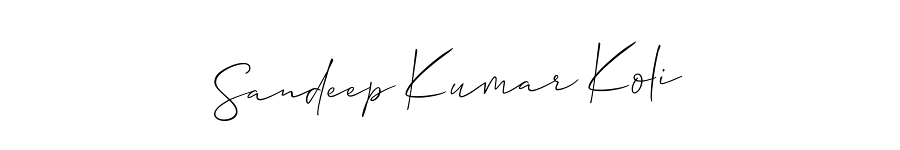 Also we have Sandeep Kumar Koli name is the best signature style. Create professional handwritten signature collection using Allison_Script autograph style. Sandeep Kumar Koli signature style 2 images and pictures png