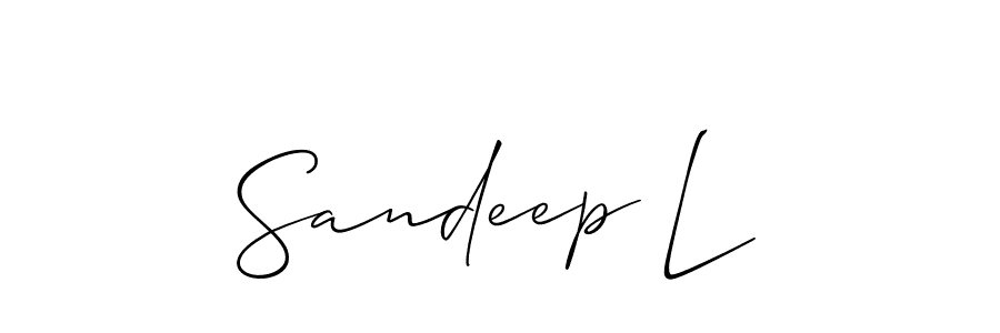 You should practise on your own different ways (Allison_Script) to write your name (Sandeep L) in signature. don't let someone else do it for you. Sandeep L signature style 2 images and pictures png