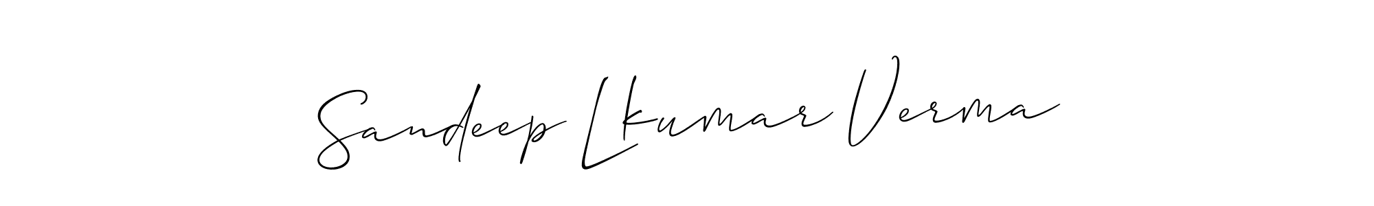 You should practise on your own different ways (Allison_Script) to write your name (Sandeep Lkumar Verma) in signature. don't let someone else do it for you. Sandeep Lkumar Verma signature style 2 images and pictures png