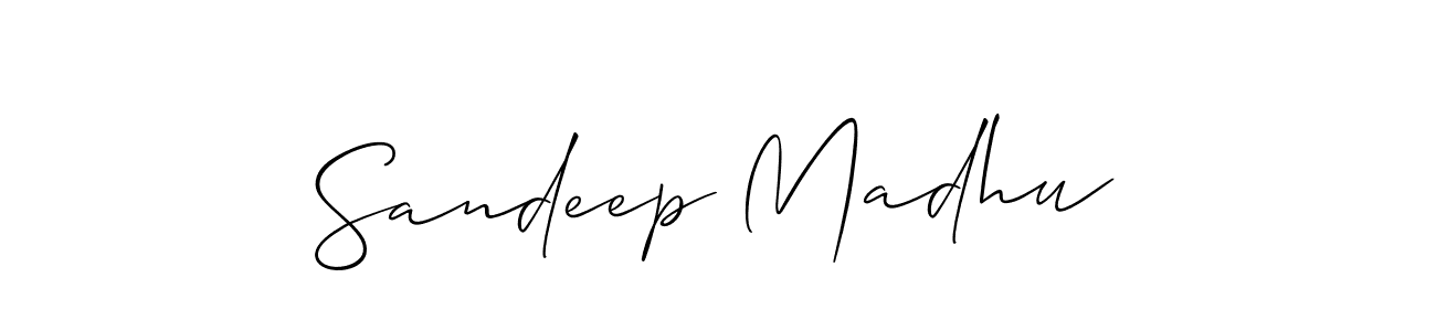 Also You can easily find your signature by using the search form. We will create Sandeep Madhu name handwritten signature images for you free of cost using Allison_Script sign style. Sandeep Madhu signature style 2 images and pictures png