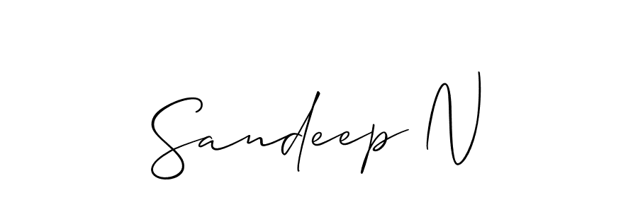 How to make Sandeep N signature? Allison_Script is a professional autograph style. Create handwritten signature for Sandeep N name. Sandeep N signature style 2 images and pictures png