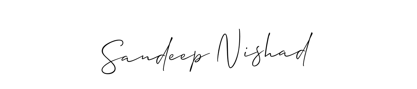 You should practise on your own different ways (Allison_Script) to write your name (Sandeep Nishad) in signature. don't let someone else do it for you. Sandeep Nishad signature style 2 images and pictures png