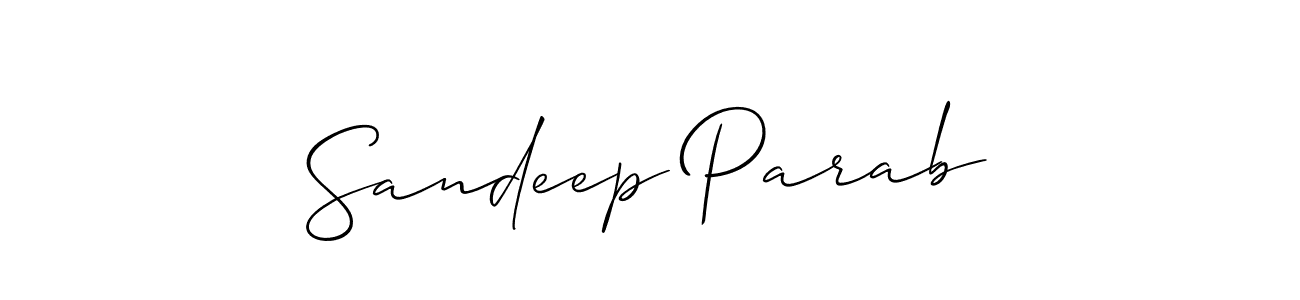 Sandeep Parab stylish signature style. Best Handwritten Sign (Allison_Script) for my name. Handwritten Signature Collection Ideas for my name Sandeep Parab. Sandeep Parab signature style 2 images and pictures png