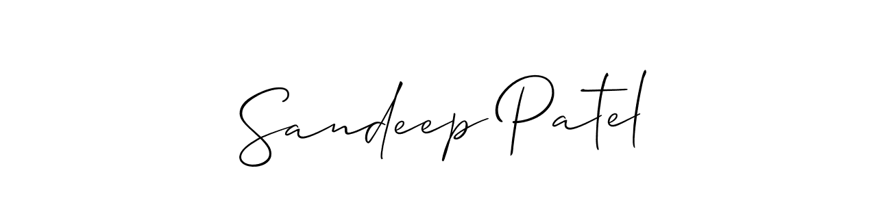 Sandeep Patel stylish signature style. Best Handwritten Sign (Allison_Script) for my name. Handwritten Signature Collection Ideas for my name Sandeep Patel. Sandeep Patel signature style 2 images and pictures png