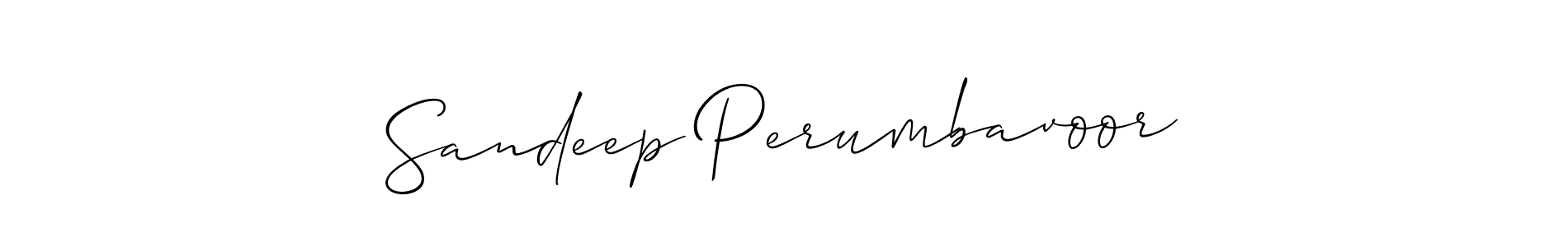 Create a beautiful signature design for name Sandeep Perumbavoor. With this signature (Allison_Script) fonts, you can make a handwritten signature for free. Sandeep Perumbavoor signature style 2 images and pictures png