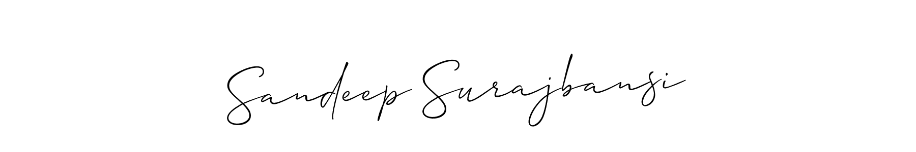How to make Sandeep Surajbansi name signature. Use Allison_Script style for creating short signs online. This is the latest handwritten sign. Sandeep Surajbansi signature style 2 images and pictures png