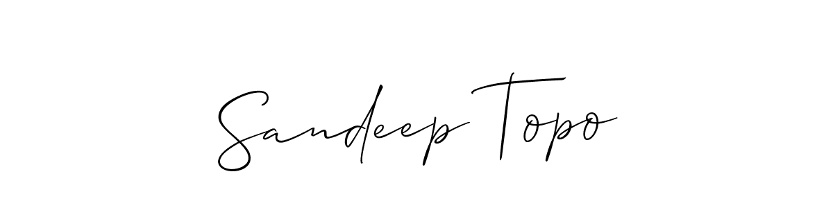 The best way (Allison_Script) to make a short signature is to pick only two or three words in your name. The name Sandeep Topo include a total of six letters. For converting this name. Sandeep Topo signature style 2 images and pictures png