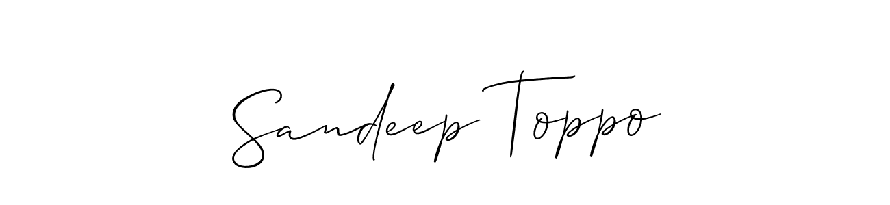 This is the best signature style for the Sandeep Toppo name. Also you like these signature font (Allison_Script). Mix name signature. Sandeep Toppo signature style 2 images and pictures png