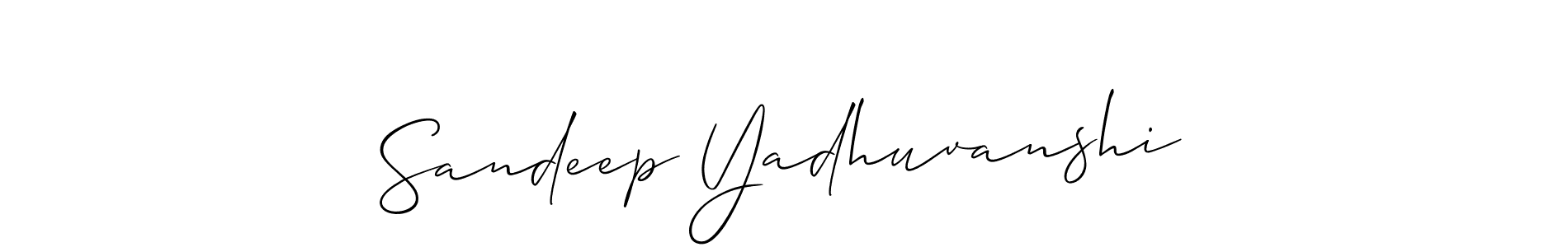 Create a beautiful signature design for name Sandeep Yadhuvanshi. With this signature (Allison_Script) fonts, you can make a handwritten signature for free. Sandeep Yadhuvanshi signature style 2 images and pictures png