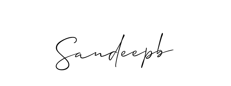 Also we have Sandeepb name is the best signature style. Create professional handwritten signature collection using Allison_Script autograph style. Sandeepb signature style 2 images and pictures png