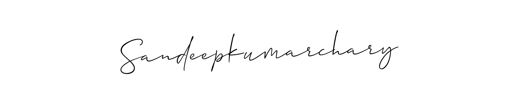 The best way (Allison_Script) to make a short signature is to pick only two or three words in your name. The name Sandeepkumarchary include a total of six letters. For converting this name. Sandeepkumarchary signature style 2 images and pictures png