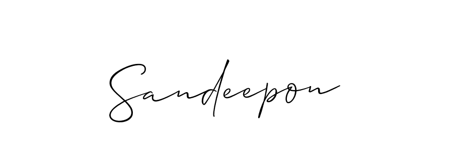 Allison_Script is a professional signature style that is perfect for those who want to add a touch of class to their signature. It is also a great choice for those who want to make their signature more unique. Get Sandeepon name to fancy signature for free. Sandeepon signature style 2 images and pictures png