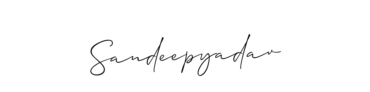 How to Draw Sandeepyadav signature style? Allison_Script is a latest design signature styles for name Sandeepyadav. Sandeepyadav signature style 2 images and pictures png