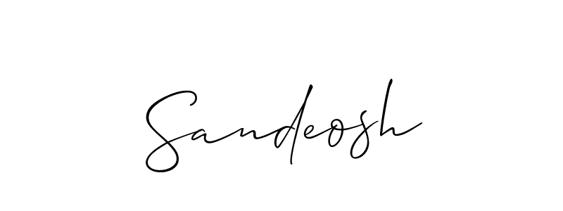 The best way (Allison_Script) to make a short signature is to pick only two or three words in your name. The name Sandeosh include a total of six letters. For converting this name. Sandeosh signature style 2 images and pictures png