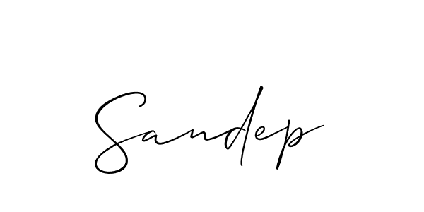 It looks lik you need a new signature style for name Sandep. Design unique handwritten (Allison_Script) signature with our free signature maker in just a few clicks. Sandep signature style 2 images and pictures png