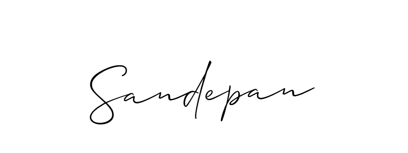 Create a beautiful signature design for name Sandepan. With this signature (Allison_Script) fonts, you can make a handwritten signature for free. Sandepan signature style 2 images and pictures png