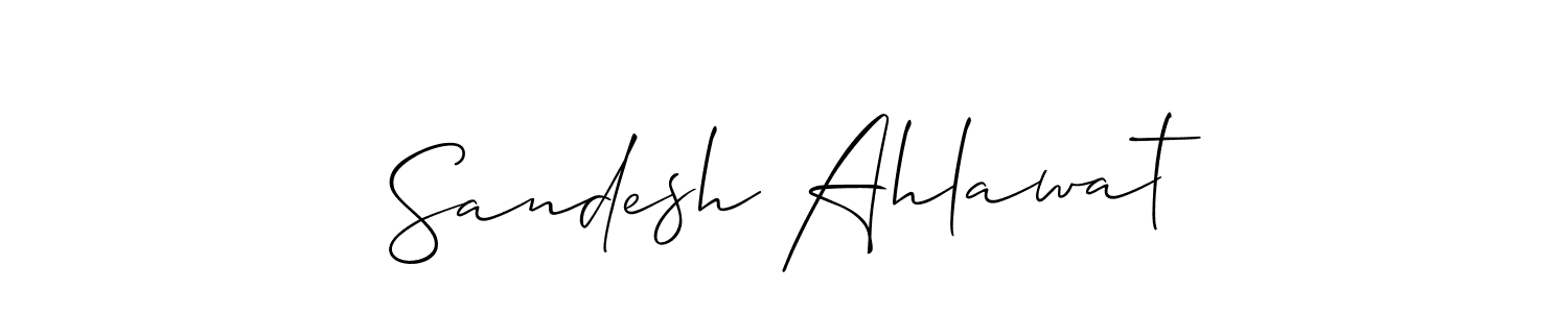 Create a beautiful signature design for name Sandesh Ahlawat. With this signature (Allison_Script) fonts, you can make a handwritten signature for free. Sandesh Ahlawat signature style 2 images and pictures png